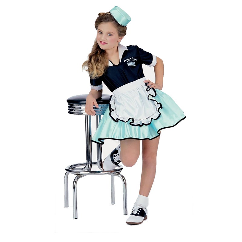 Rubies 50's Car Hop Girl Costume for Kids, Girl's Large - Image 1